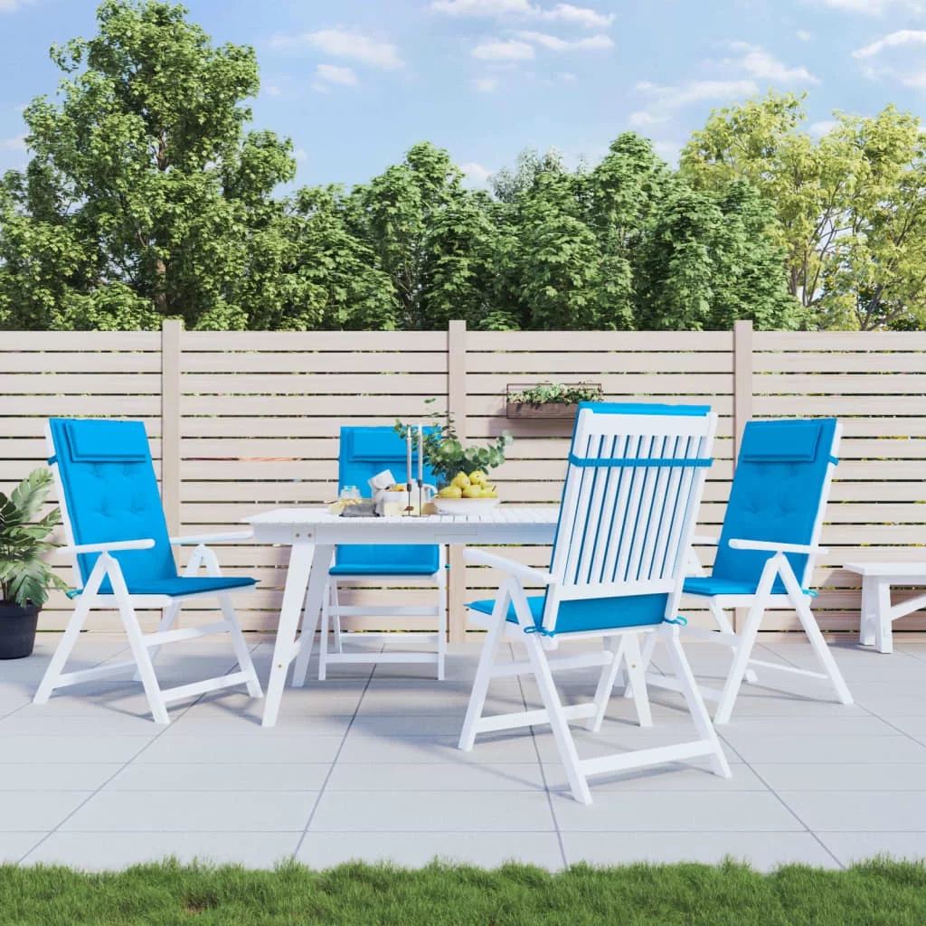 Aibecy Highback Chair Cushions 4 pcs Blue Oxford Fabric