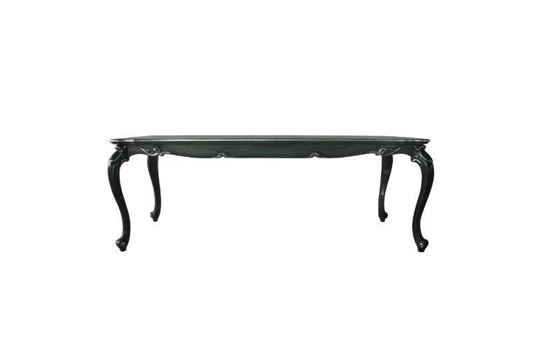Carved Wood Dark Gray Dining Table House Delphine ACME Classic Traditional