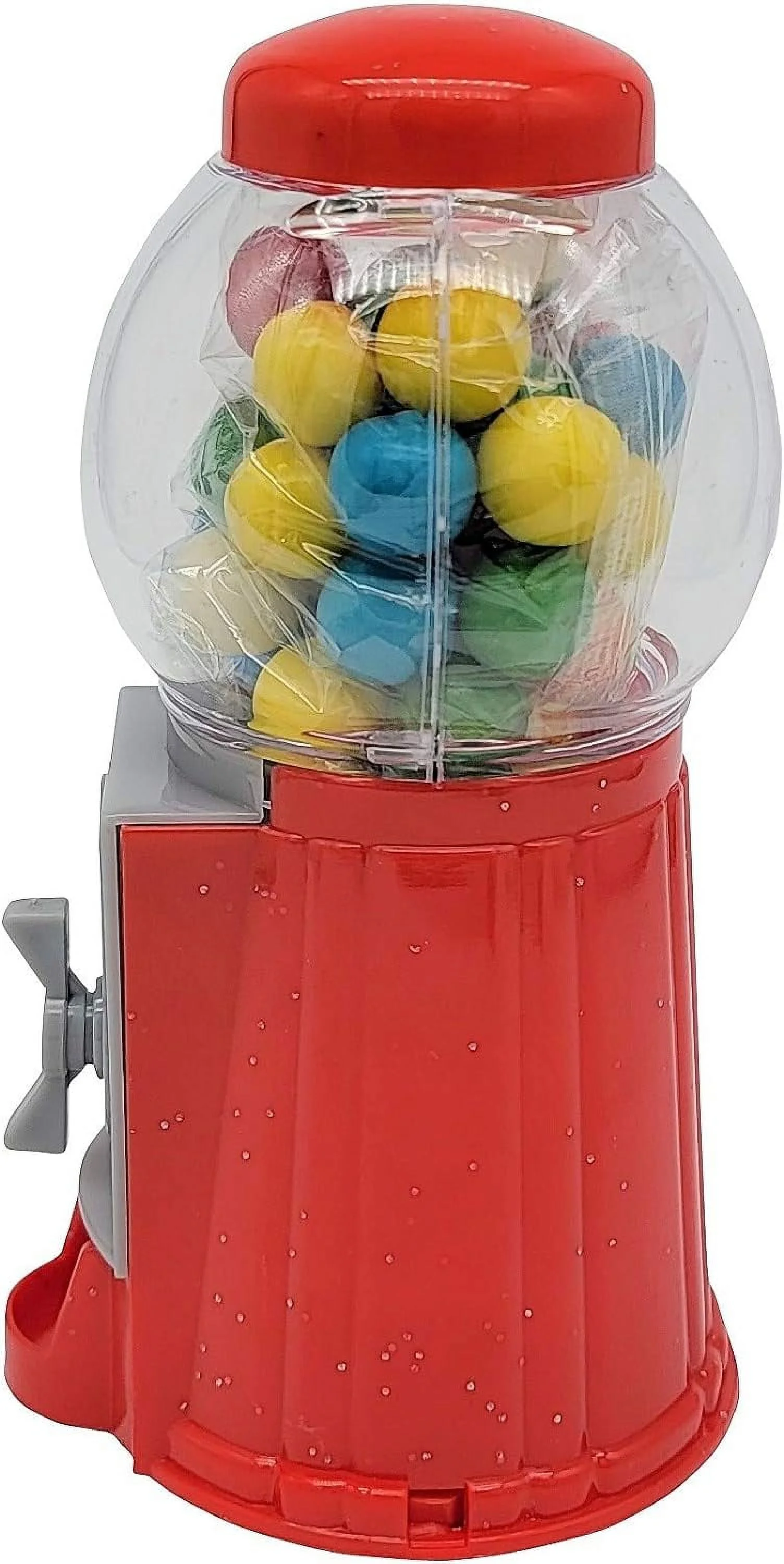 Gumball Machine Bank (With GUMBALLS) (12 Pack In Retain Box) Classic Red Design - Mini Bubble Gum Candy Dispenser. Unique Money Saving Coin Bank. (12)