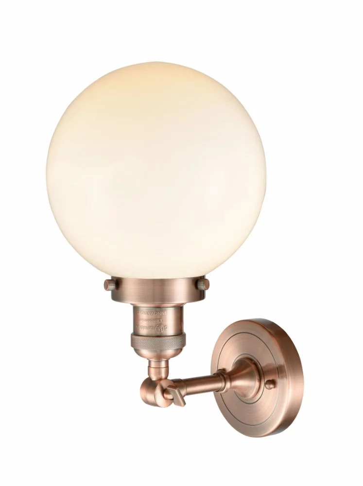 Innovations 203SW-SG-G202-8 Large Beacon 1 Light Sconce part of the Franklin Restoration Collection, Satin Gold