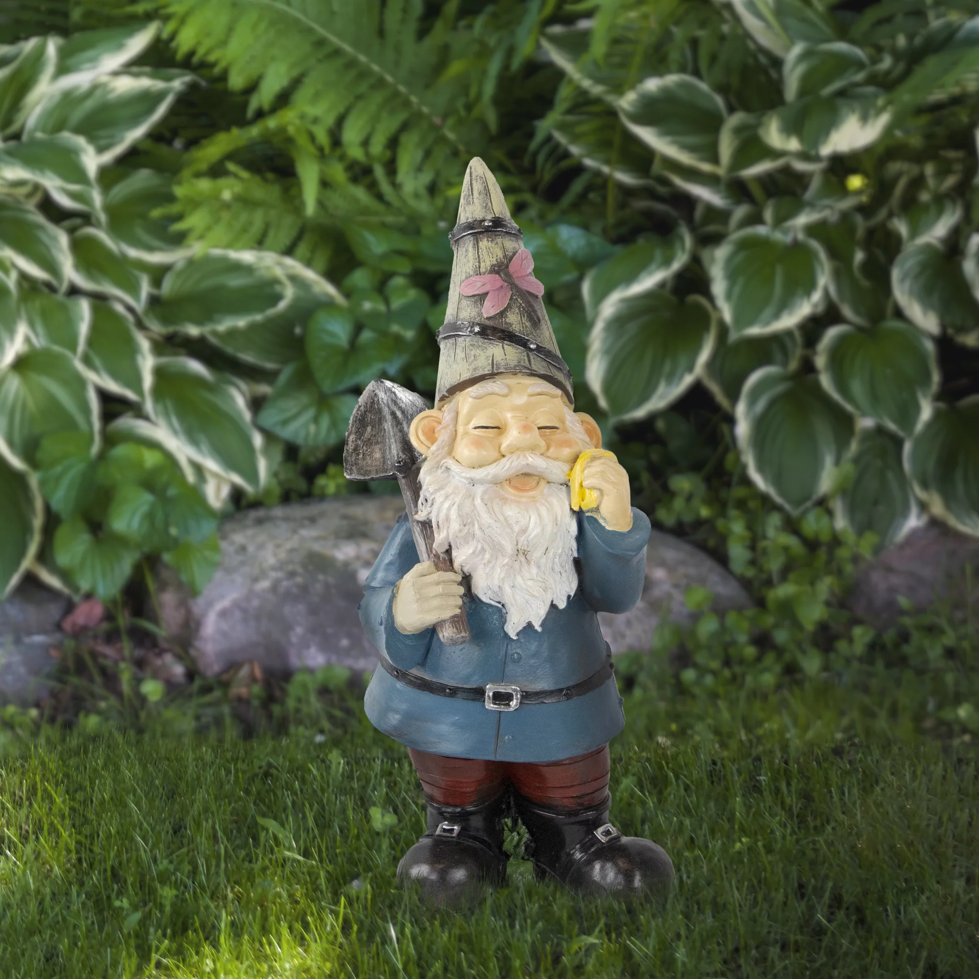 Northlight Gnome with Shovel Outdoor Garden Statue - 15.25
