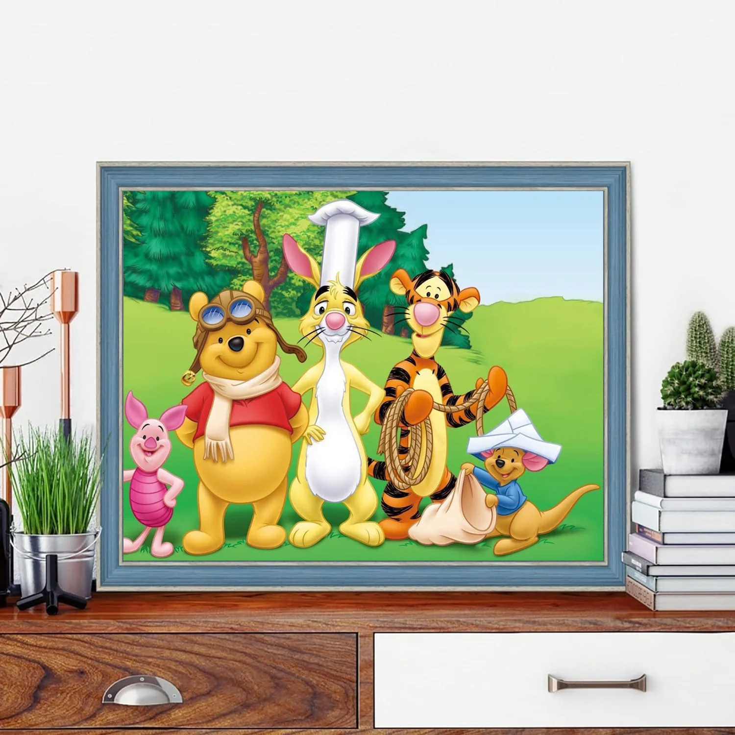 Winnie the Pooh Diamond Art DIY 5D Diamond Painting Kits for Adults and Kids Full Drill Arts Craft by Number Kits for Beginner Home Decoration 12x16 inch