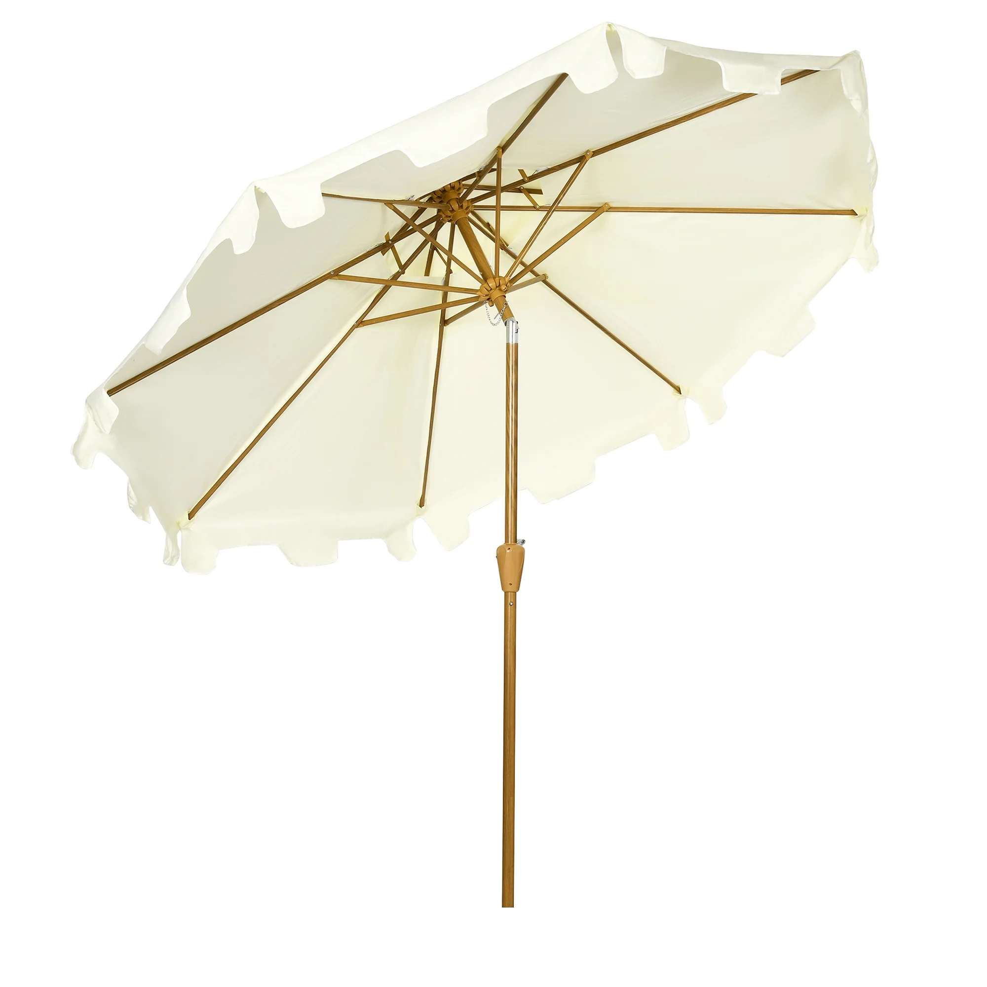 Outsunny 9' Patio Umbrella with Tilt and Crank, Outdoor Umbrella, Cream