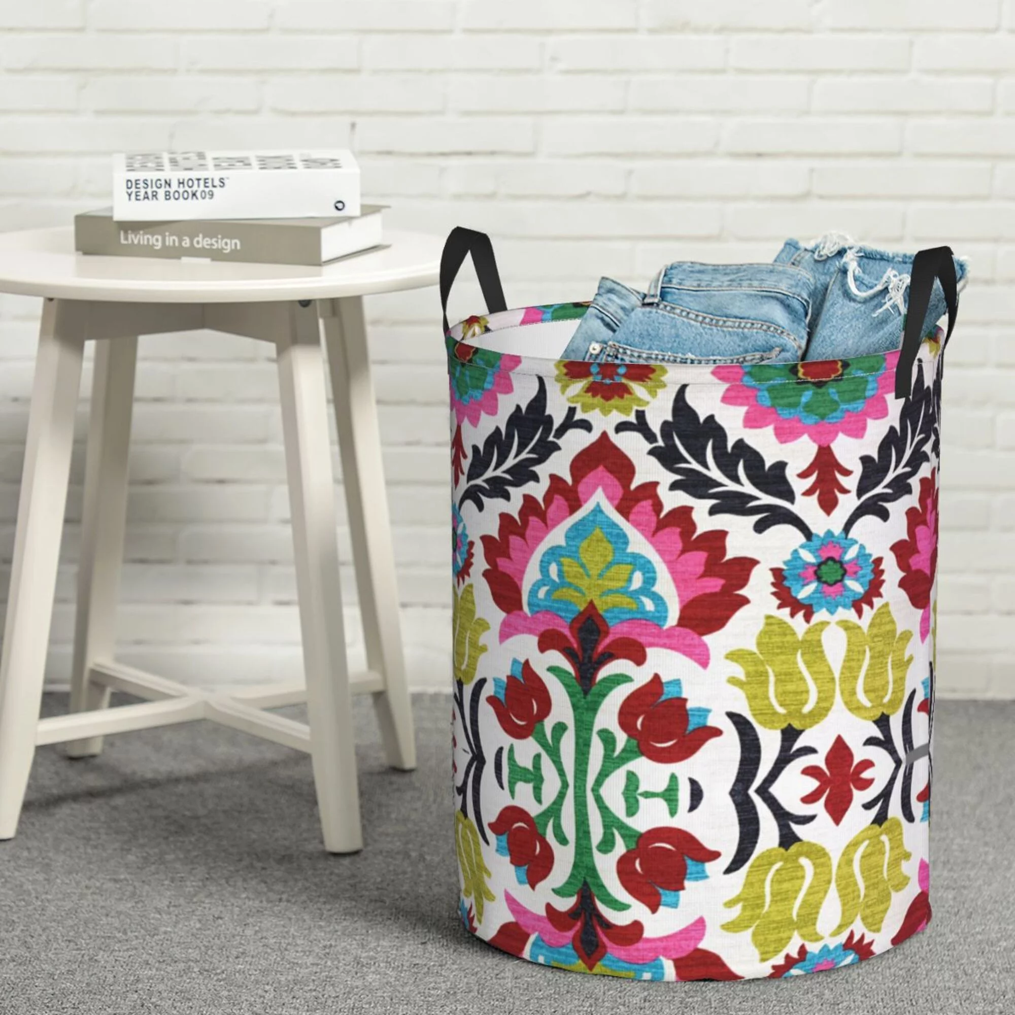 Flowers Laundry Basket Organizer Collapsible -Dirty Clothes Hamper for Bathroom Kids Girls Boys Laundry Hamper Pink