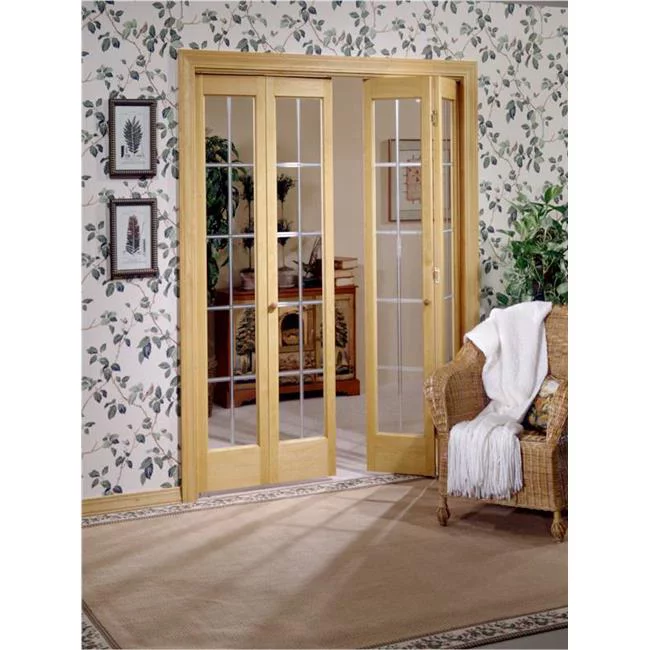 American Wood  36 x 80 in. Full Glass Pioneer Bifold Door, Unfinished Pine