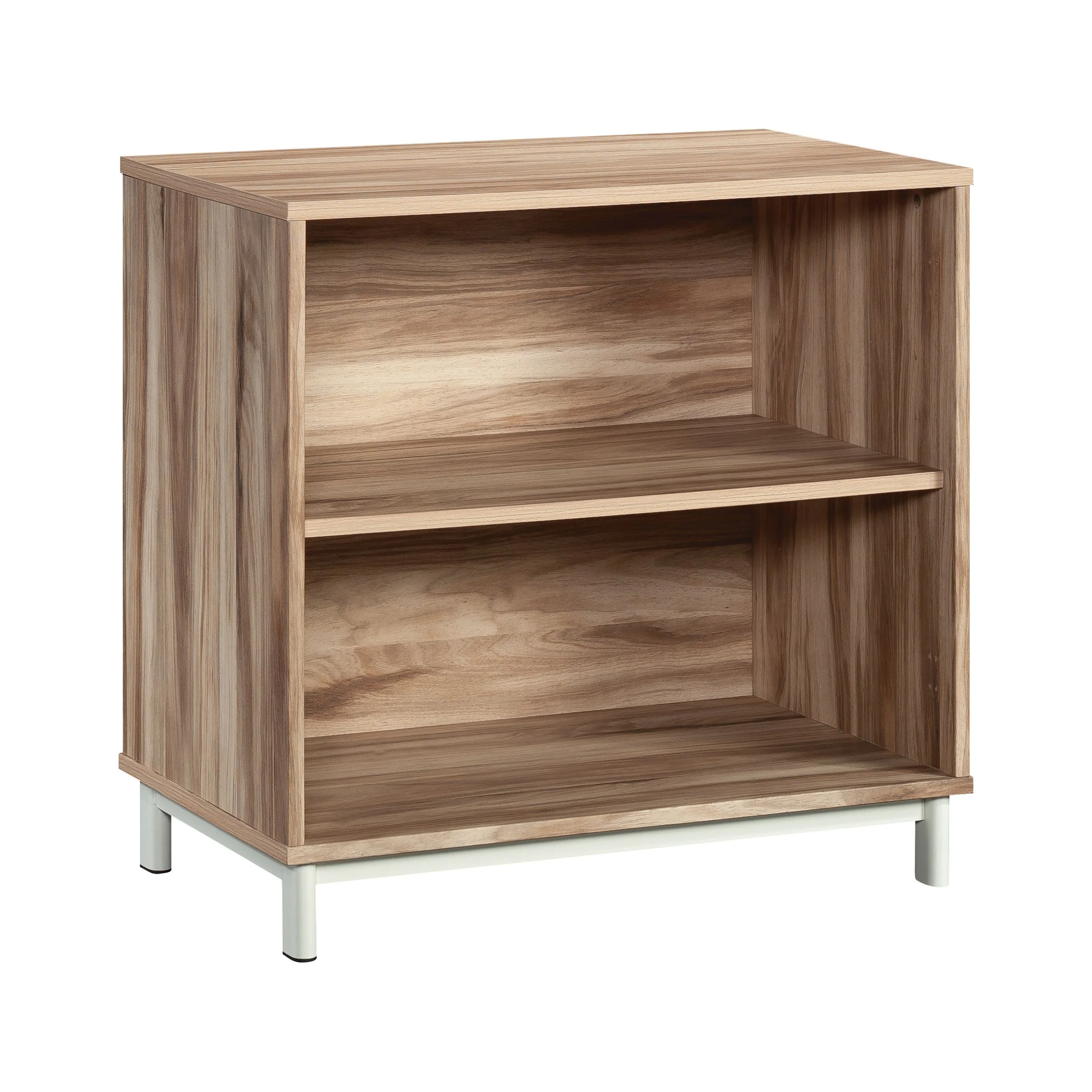 Worksense by Sauder Bergen Circle 2-Shelf Commercial Bookcase, Kiln Acacia Finish