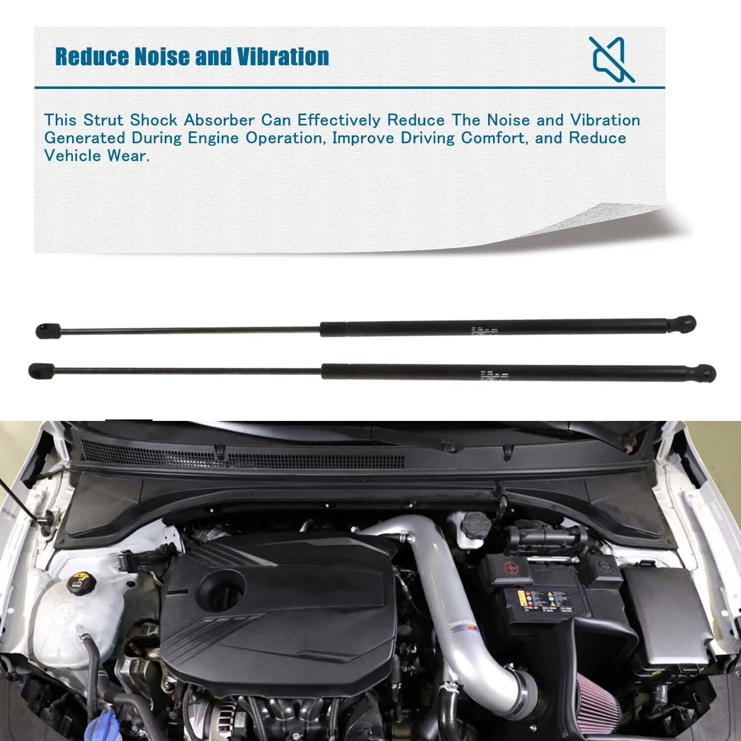 Front Hood Support Rod Left & Right Side for 13-17 Hyundai Veloster 1.6L L4