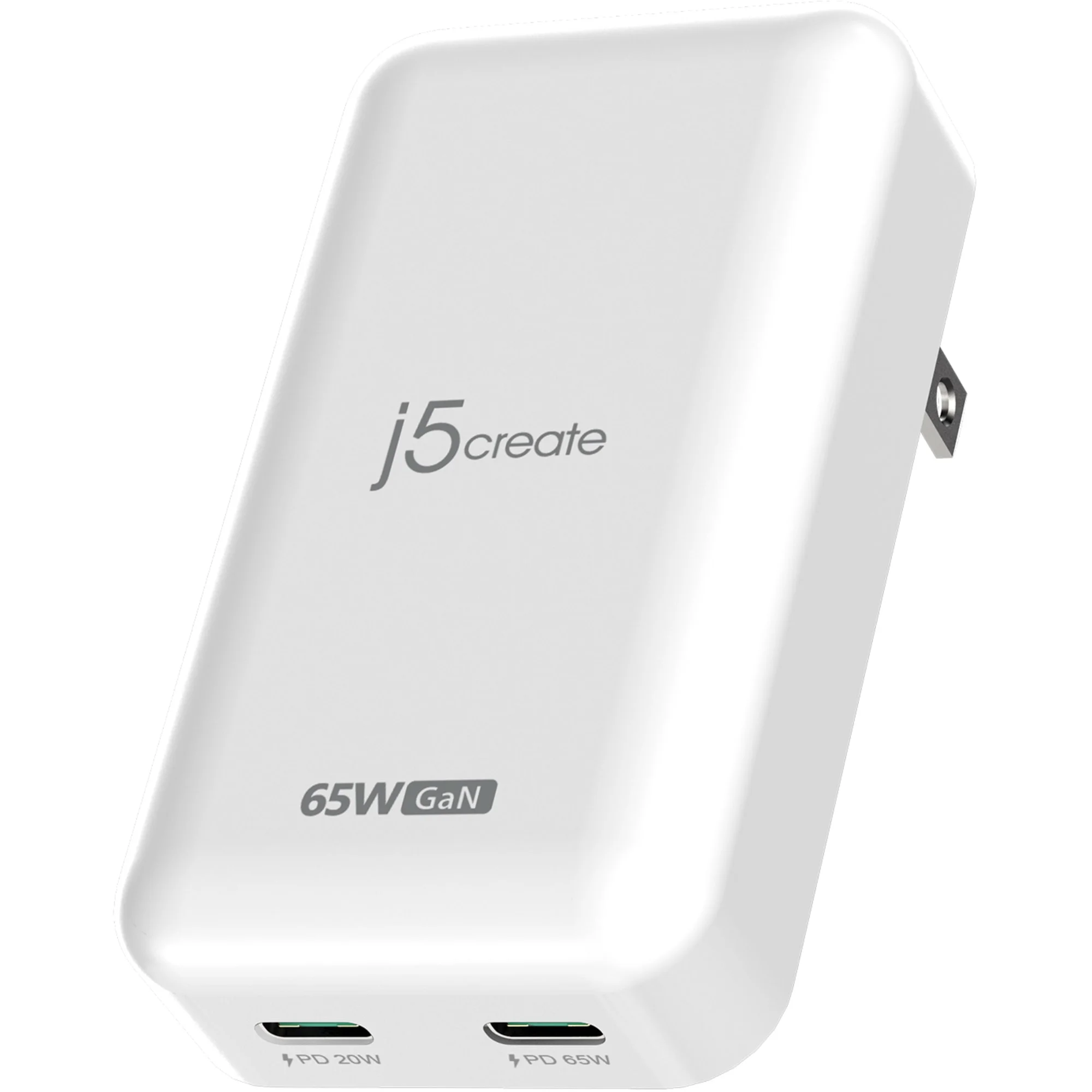 j5create JUP2465 65W GaN Slim PD USB-C 2-Port Charger