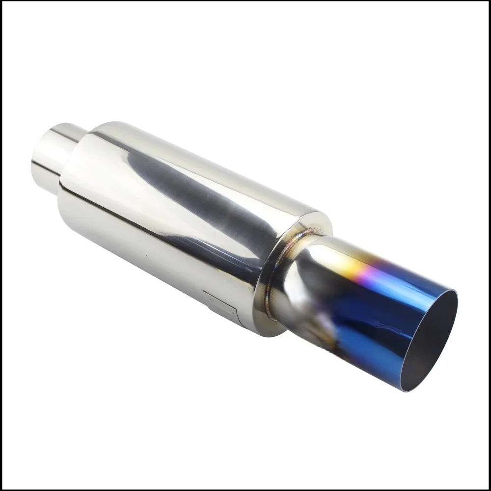 2024 exhaust pipe mufflers tail  High Quality stainless steel Exhaust Systems racing Mufflers 2”2.5”To 3” blue silver