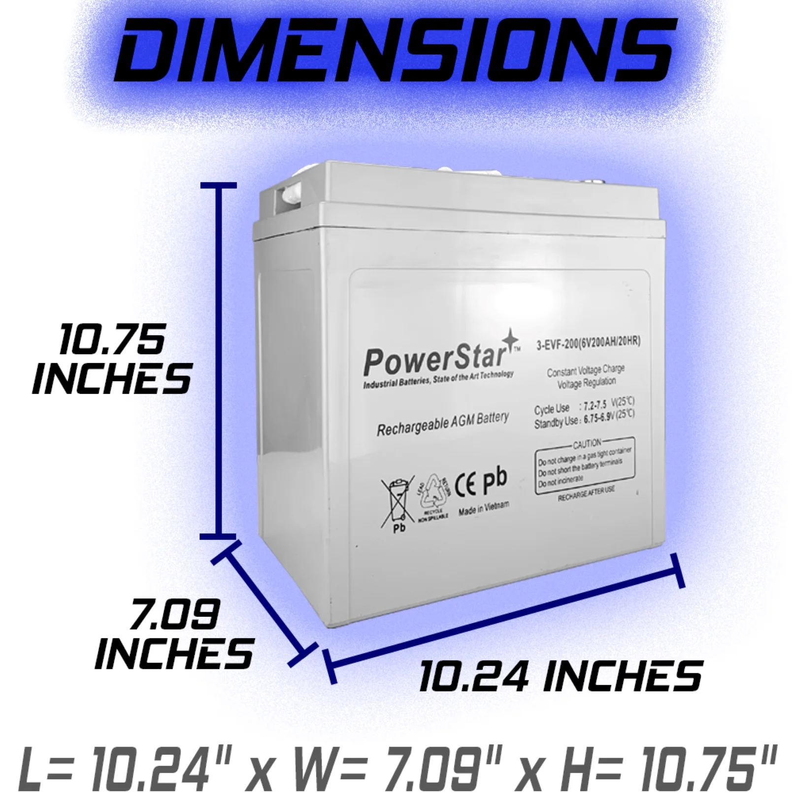 PowerStar Replacement T-105 6V Volt Deep Cycle Golf Cart, Solar, Marine, RV and Industrial Use Battery - 2 Pack
