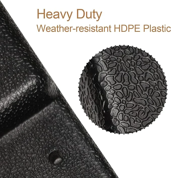 Artpuch 4pcs Square Offset Umbrella Base Plastic Cantilever Patio Umbrella Base, Water/Sand Filled Umbrella Base (176lbs, Dark Black)