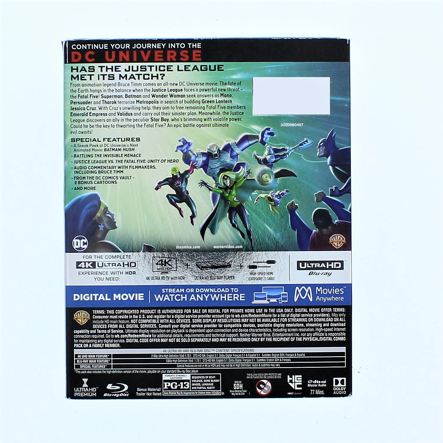 Justice League vs. the Fatal Five (4K Ultra HD + Blu-ray), Warner Home Video, Animation