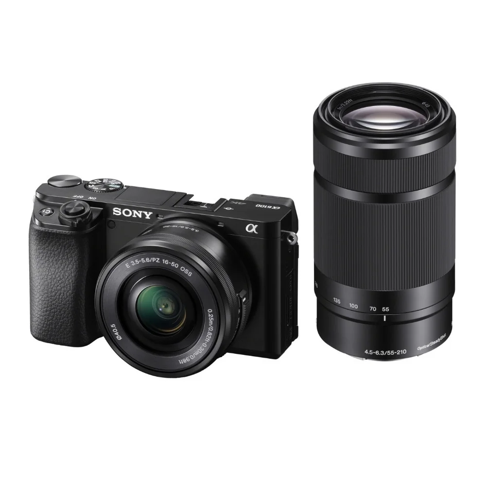 Sony Alpha a6100 APS-C Mirrorless Camera with 16-50mm and 55-210mm Lens Bundle