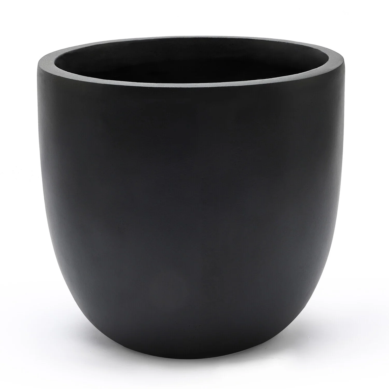 HomeStock Renaissance Romance Black Mgo Round 12.2In. H Outdoor Planter