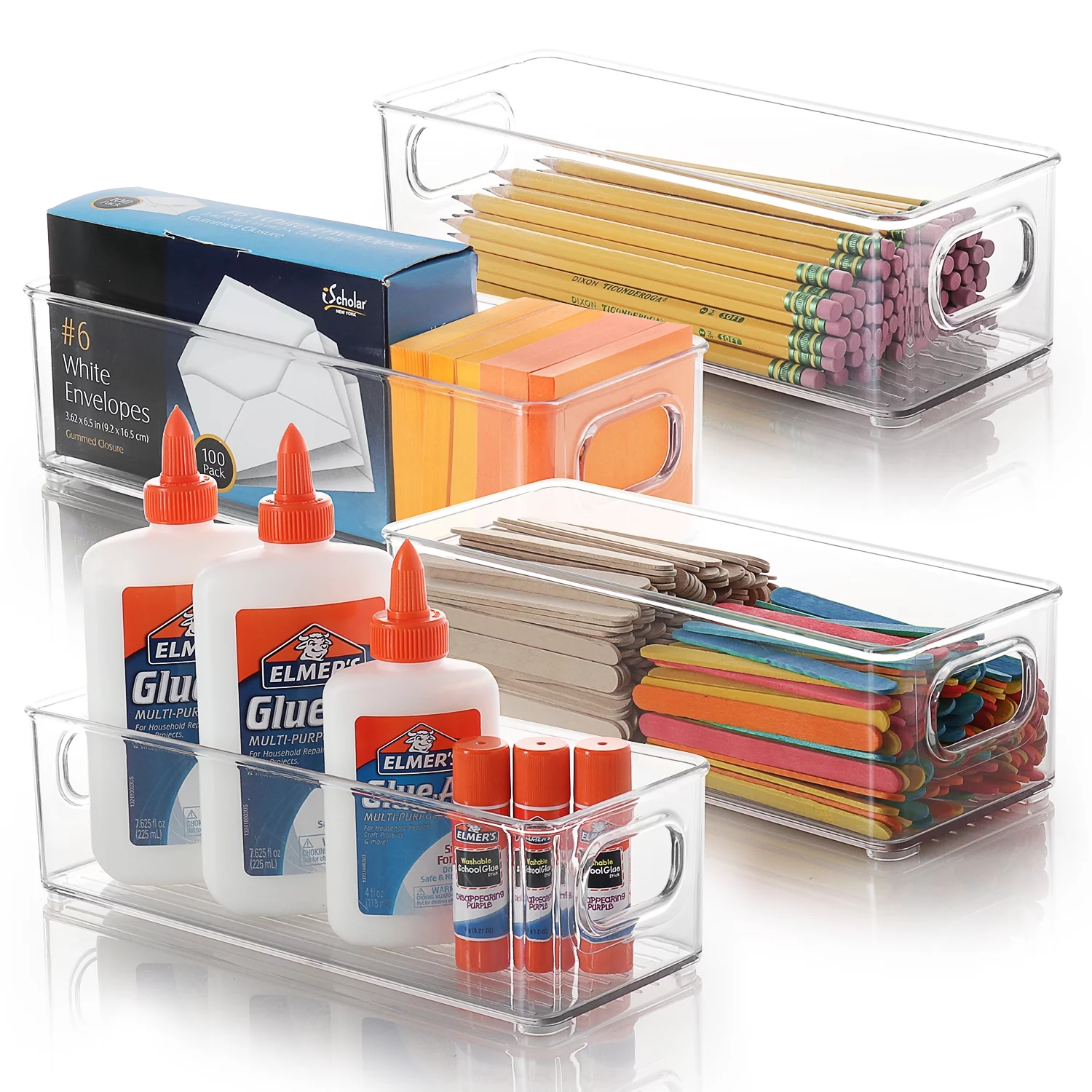 StorageBud Clear Storage Bins , 10X4X3