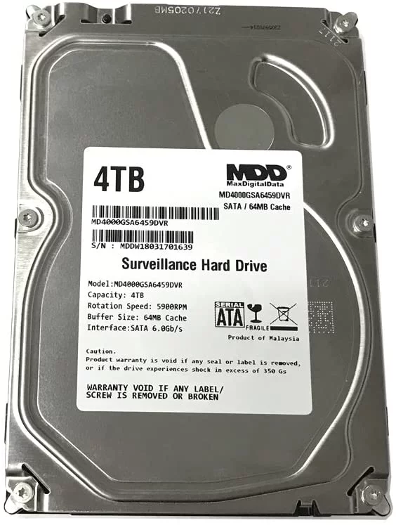 MaxDigitalData 4TB 64MB Cache 5900PM SATA 6.0Gb/s 3.5inch Internal Surveillance Hard Drive
