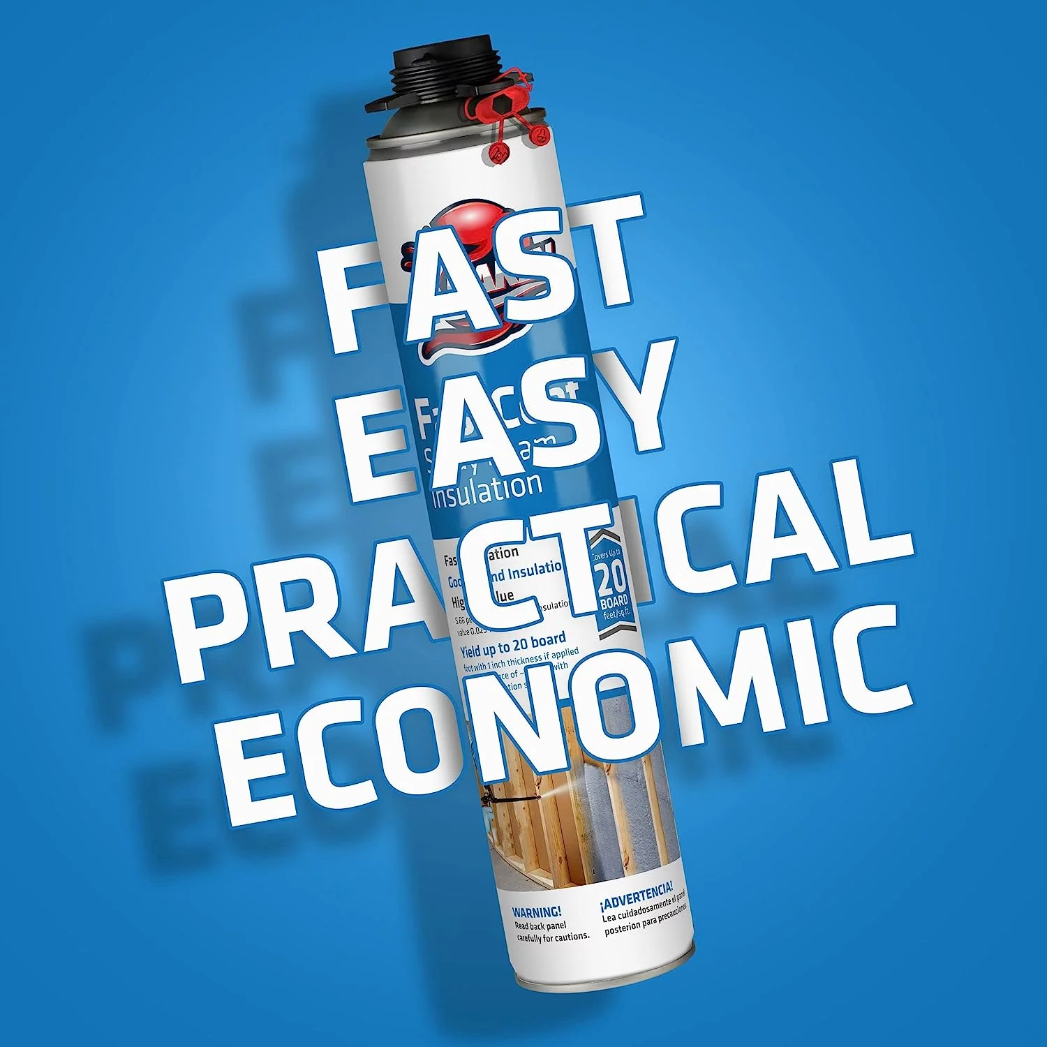 Krakenbond Fastcoat Spray Foam Insulation, 240 Board feet, Closed Cell (12 Pack + Complete Set)