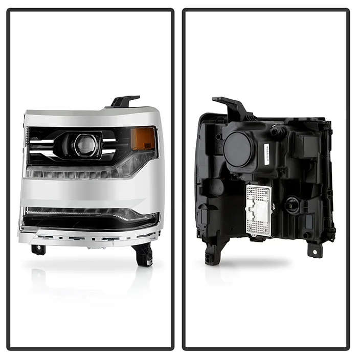 Spyder 9950612 Poe Full LED Headlight for 2016 -2018 Chevy Silverado 1500, Chrome