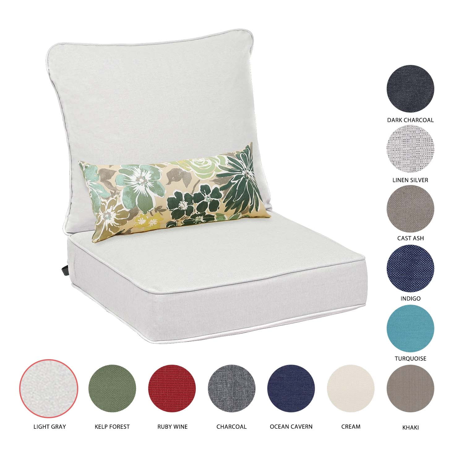 Aoodor 24” x 24” Patio Furniture Outdoor Deep Seat  (2 Back 2 Seater 2 Pillow )