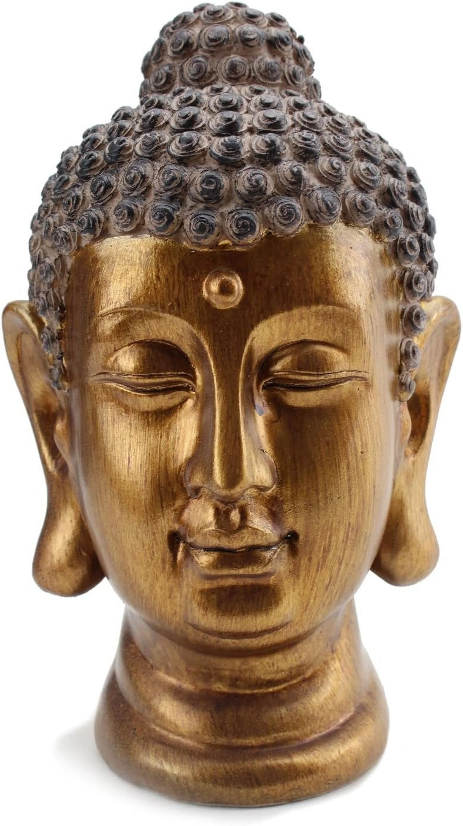 Smiling Meditating Buddha Shakyamuni Head Statue 8