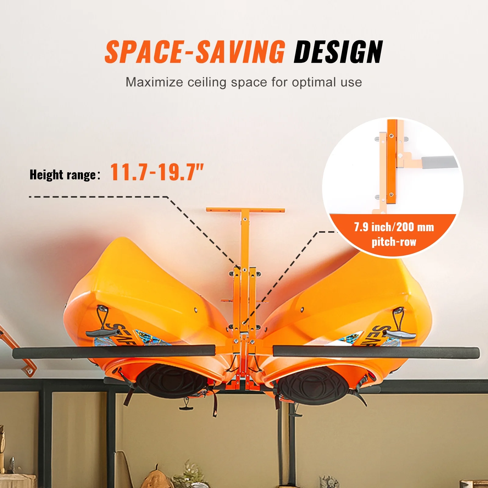 SKYSHALO Kayak Ceiling Rack Paddle Board Rack 2 Ceiling Storage Hi Port Hanger