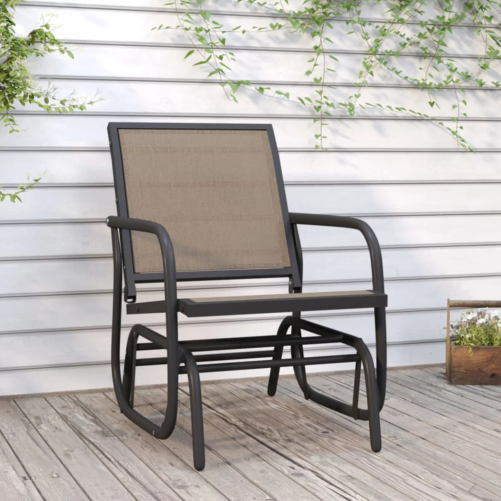 OWSOO Garden Glider Chair Brown 24