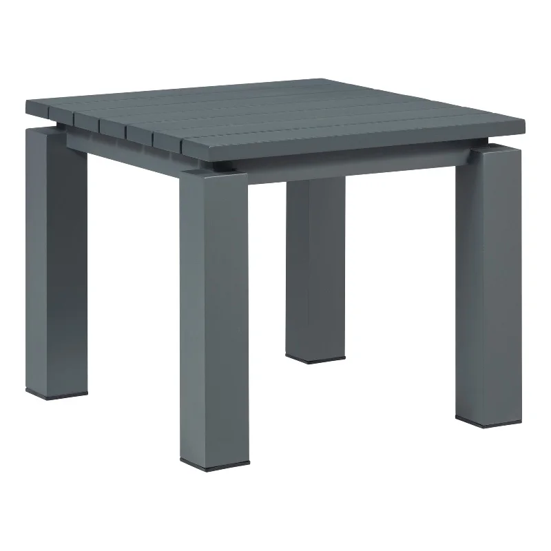 Sardinia Outdoor Aluminum End Table - Gray
