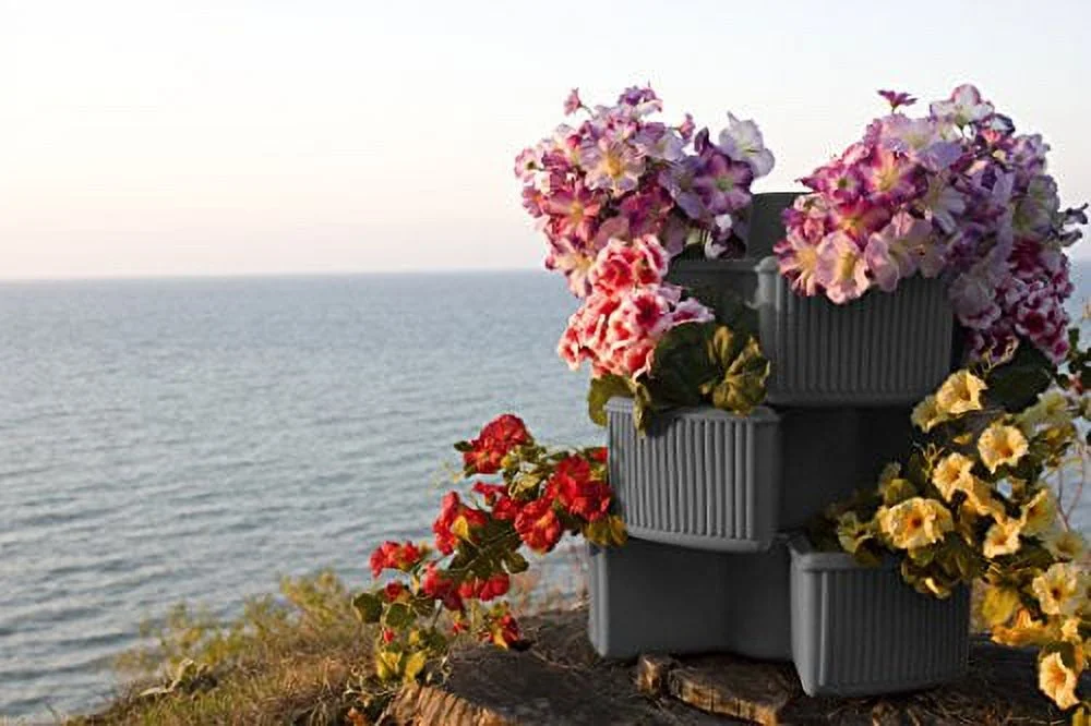 Good Ideas VVG3-SLA Venetian Vertical Garden Planters, Slate, 3-Pack