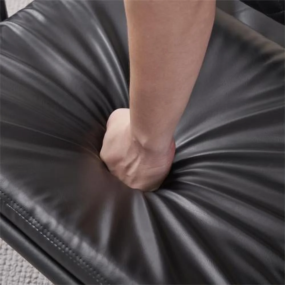 YLtoohoom Modern Oval Back Faux Leather Accent Chairs  Armchairs Living Room Chairs Leisure Chair Lounge Chair with Metal Frame  Black