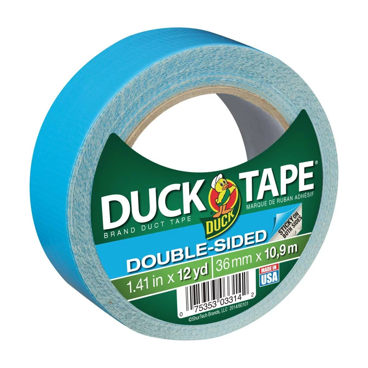 Duck Brand 240200 Double-Sided Duct Tape, 1.4-Inch by 12-Yards, Single Roll 12 Yd