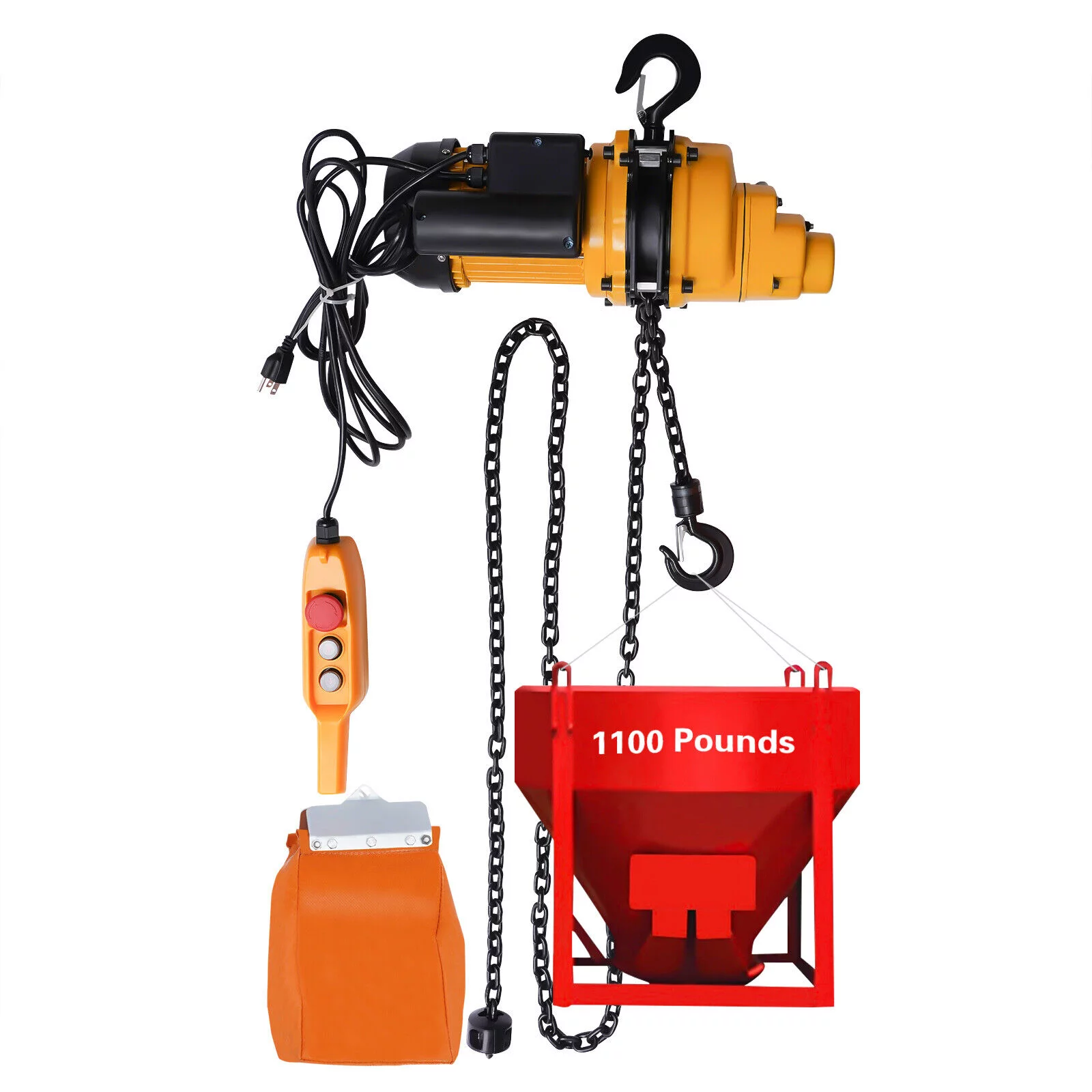 1/2Ton 1300W Electric Chain Hoist 1100Lb 13Ft Lifting Chain Hoist w/Wired Remote Control