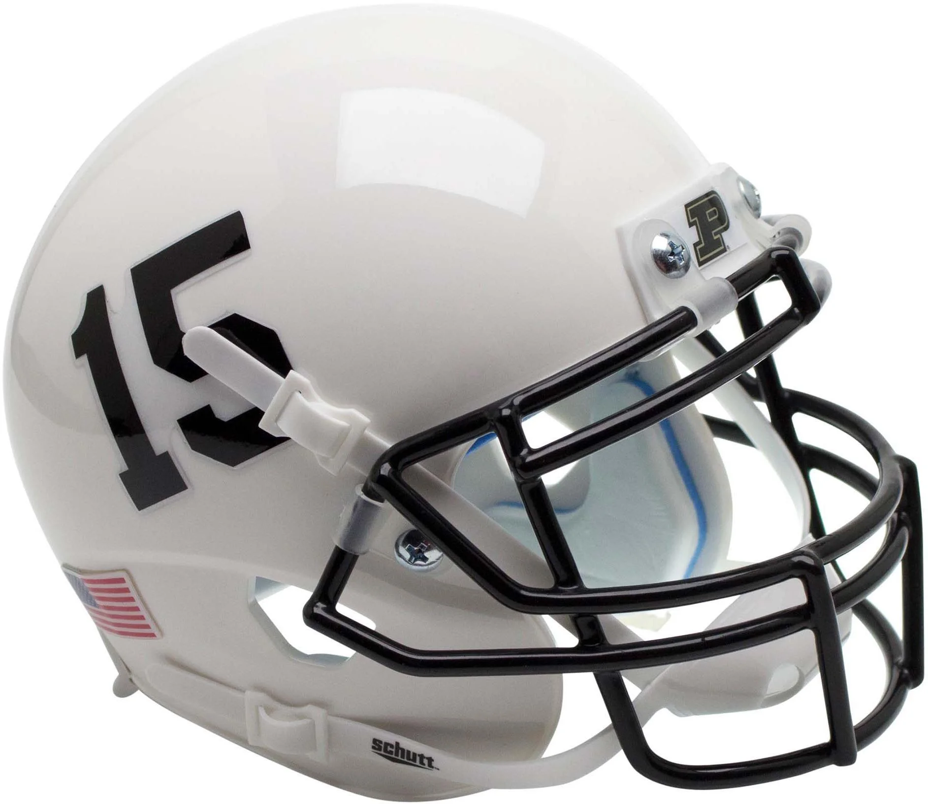 Purdue Boilermakers Schutt White #15 Mini Football Helmet