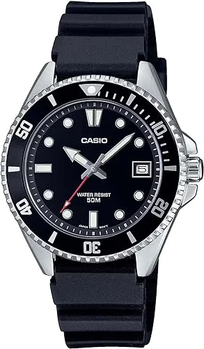 Casio MDV10-1A1 Unisex Dive Inspired 38 mm Rubber Band Black Dial Sports Watch