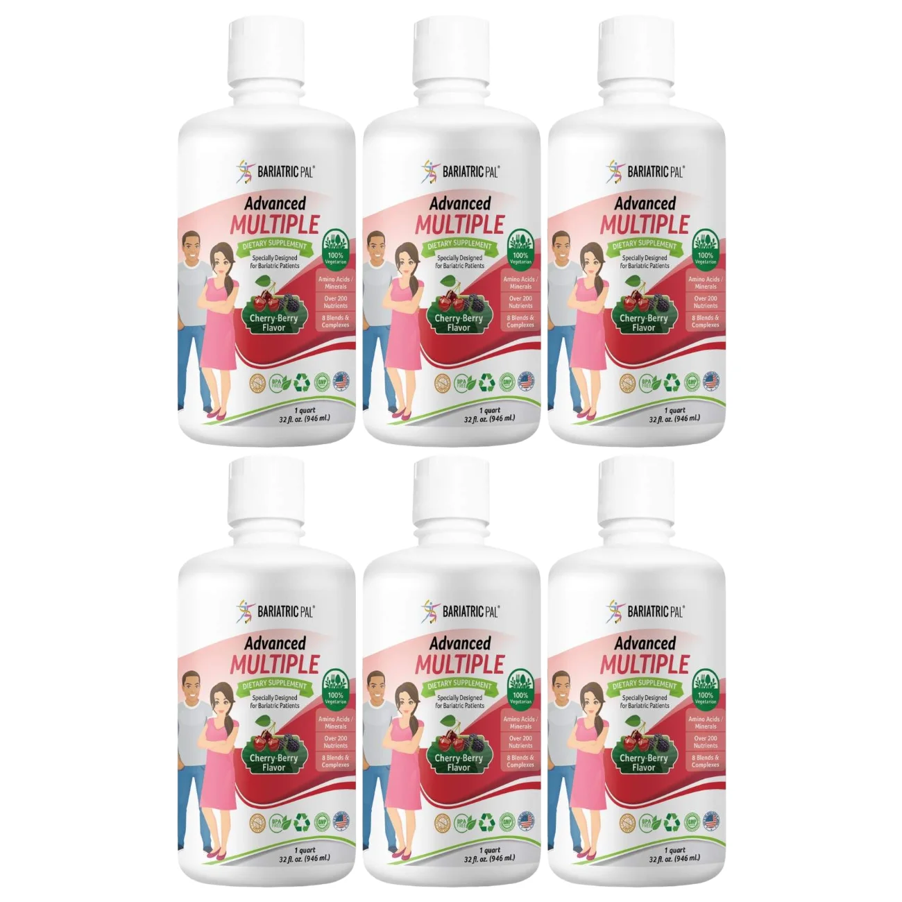 Liquid Advanced Multivitamin (Cherry-Berry Flavor) by BariatricPal Size: 6-Pack