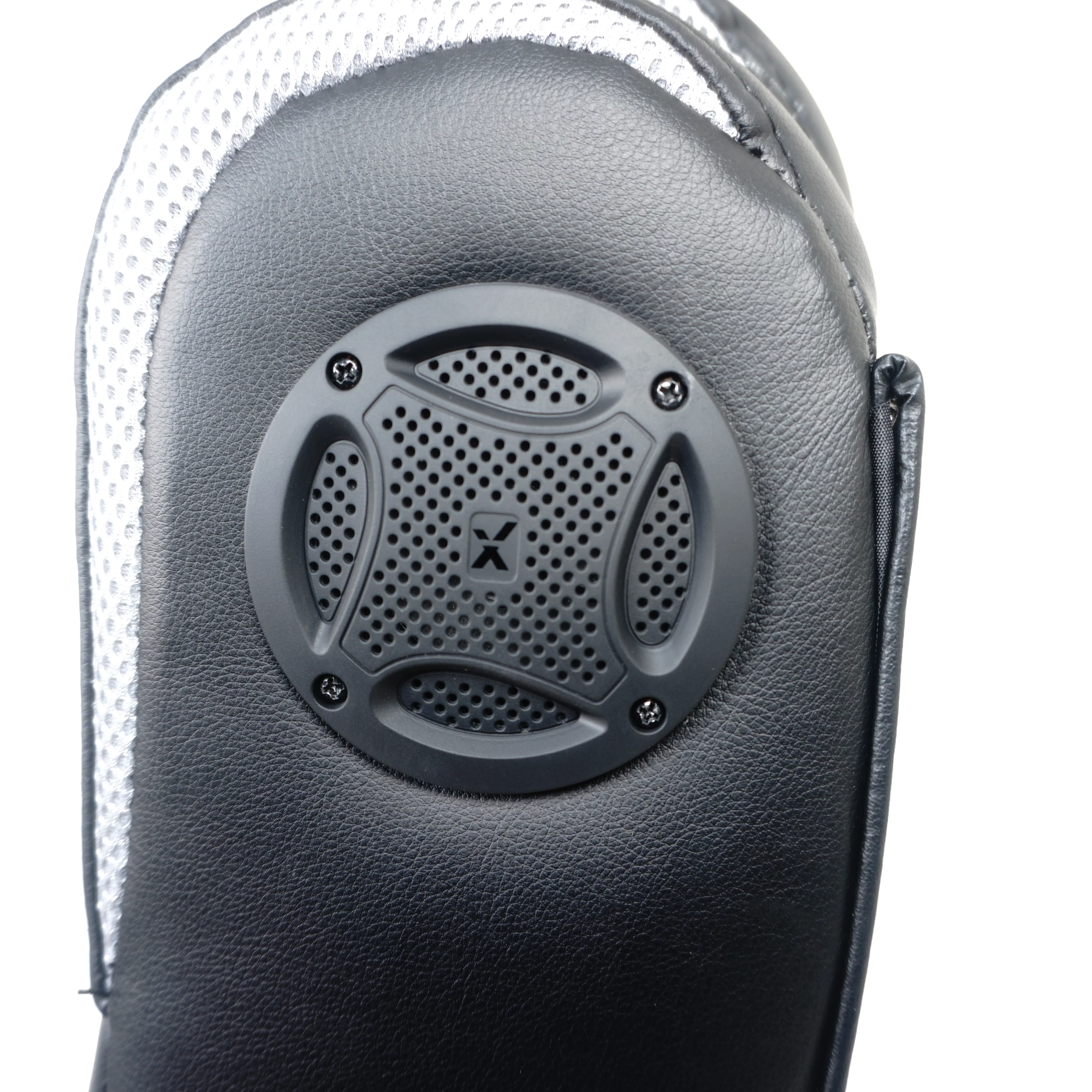 X Rocker SE+ 2.0 Bluetooth Audio Foldable Rocking Video Gaming Chair with 2 Speakers, Gray/Black Leather and Mesh