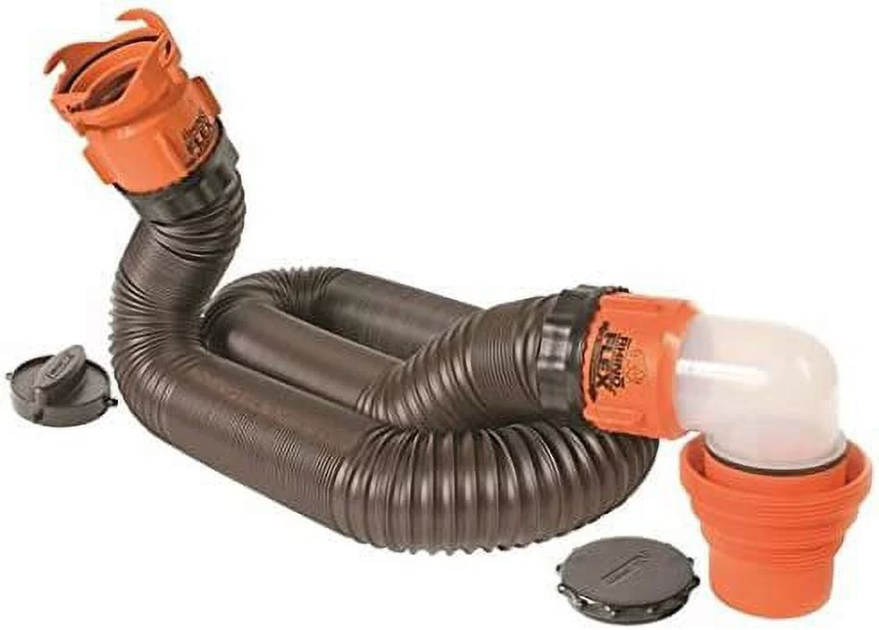 Camco 39761 RhinoFLEX 15' Sewer Hose Kit with Swivel Fitting Quantity 2