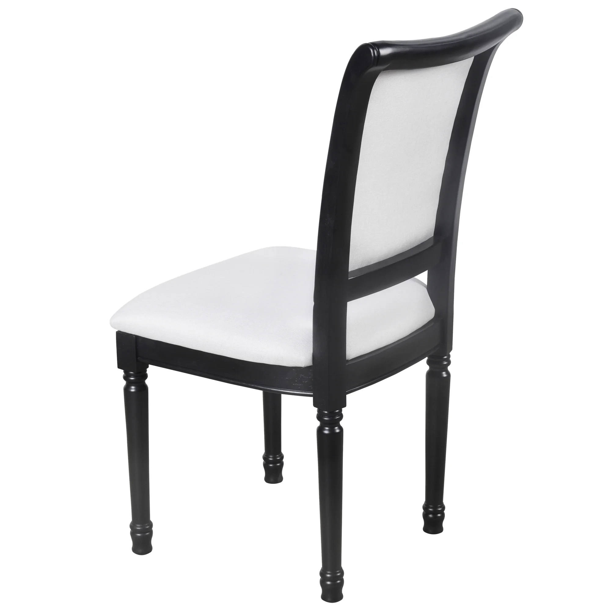 -Piece Dining Table Set with 4 Trestle Base and 6 Upholstered Chairs, Black