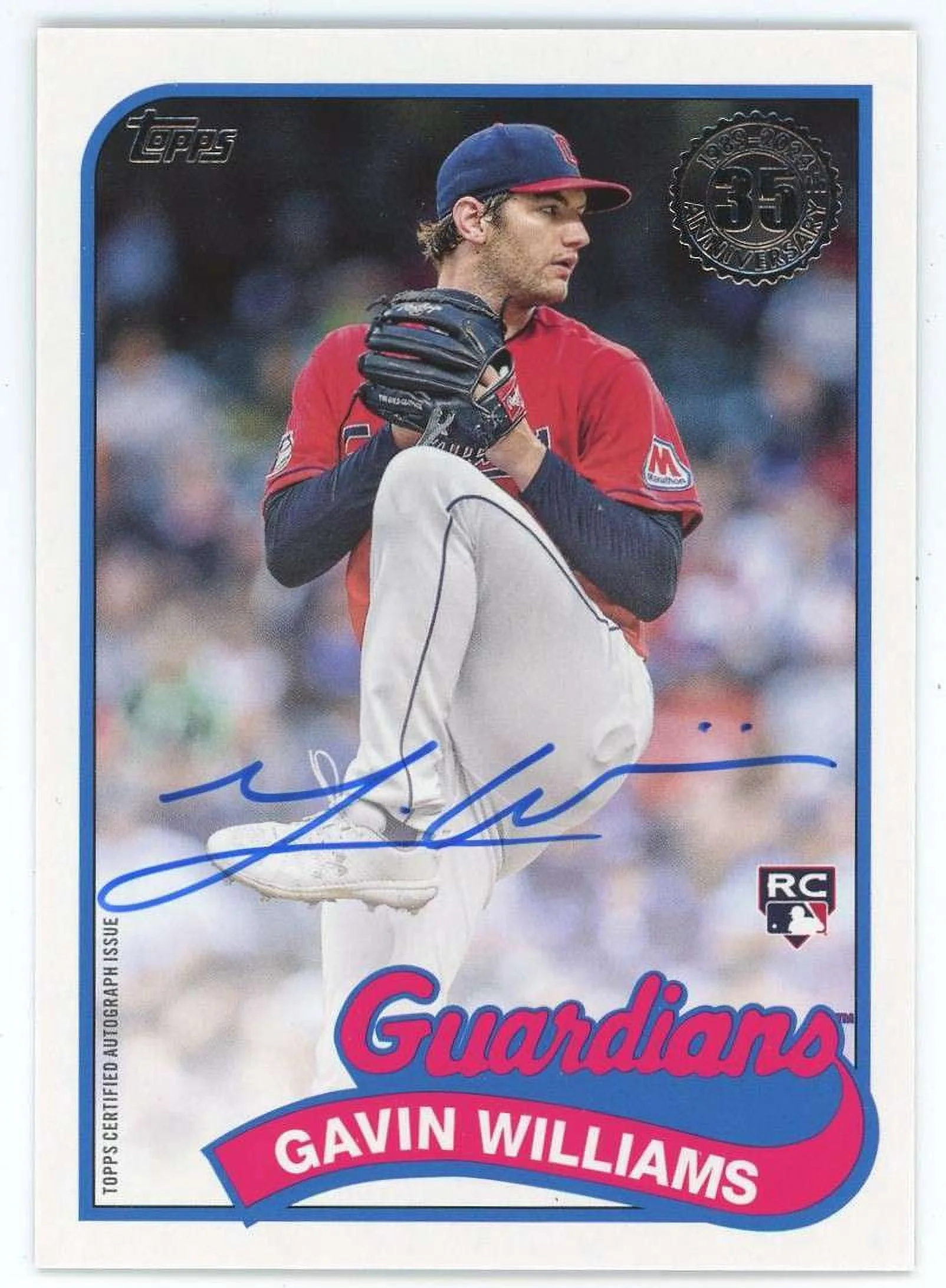 MLB 2024 Topps Series 1 35th Anniversary 1989 Gavin Williams #89BA-GW (Rookie Auto)