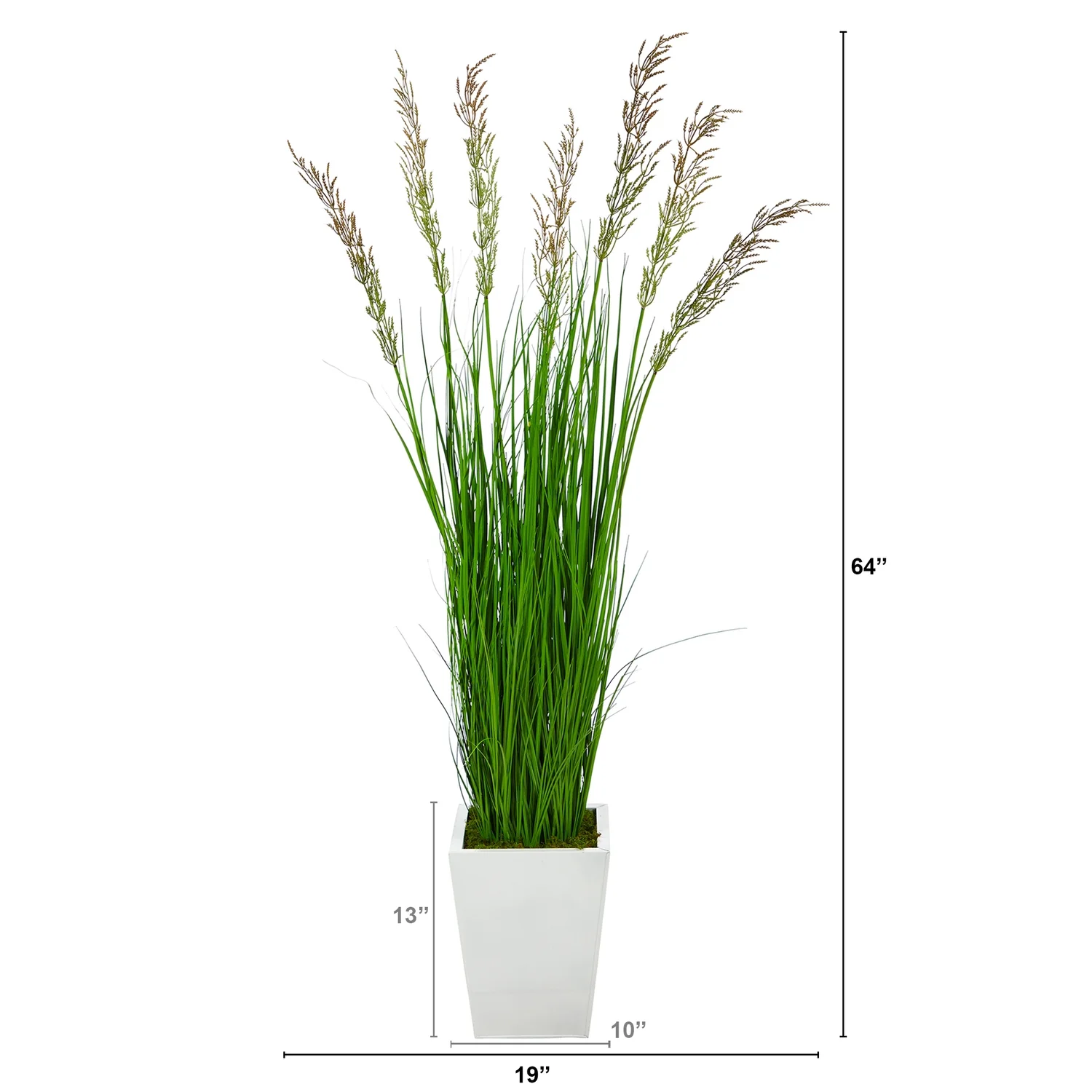 HomeStock Eclectic Exclusivity 64In. Wheat Grass Artificial Plant In White Metal Planter