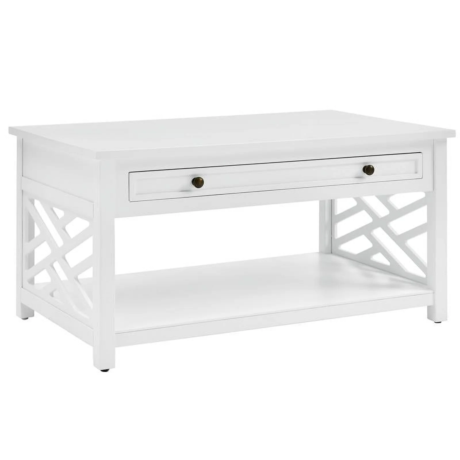 Coventry Wood Coffee Table with Drawer/End Table and Console Table - White