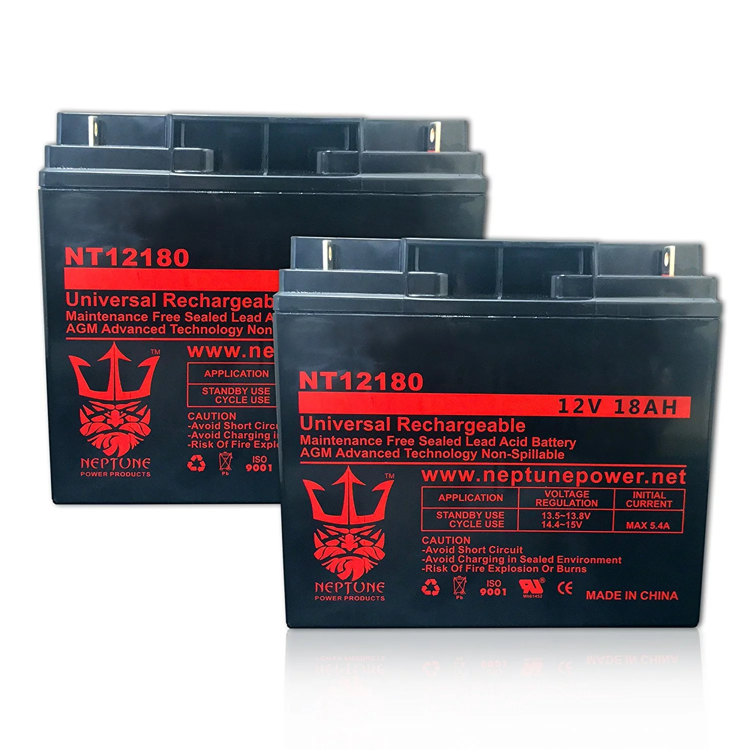  Merits Merits  Junior P32011 12V 18Ah SLA Replacement Mobility Scooters Battery by Neptune - 2 pack