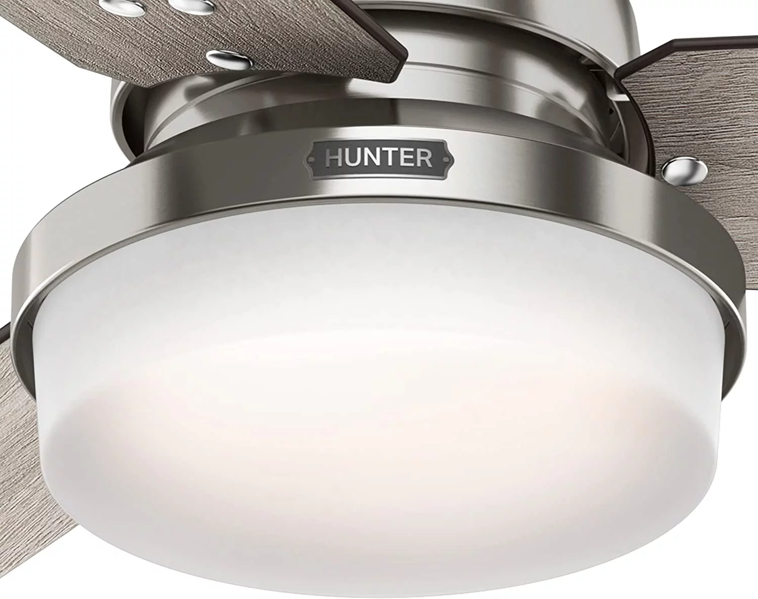 AUCHI Fan Company, 59157, 52 inch Sentinel Brushed Nickel Ceiling Fan with LED Light Kit and Handheld Remote