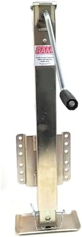 2,500 lbs. Capacity Marine Fixed Mount Bolt-on zinc Heavy Duty Drop Leg Trailer Jack with Foot.