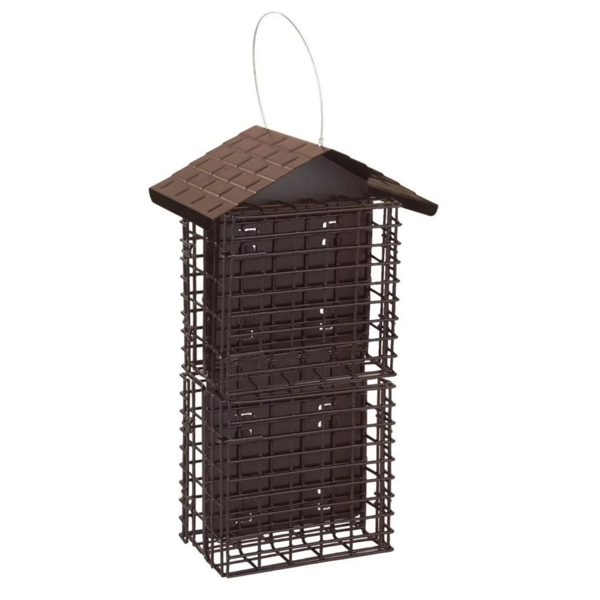 More Birds Suet Buffet Bird Feeder with Roof, 4 Cake Capacity, Black