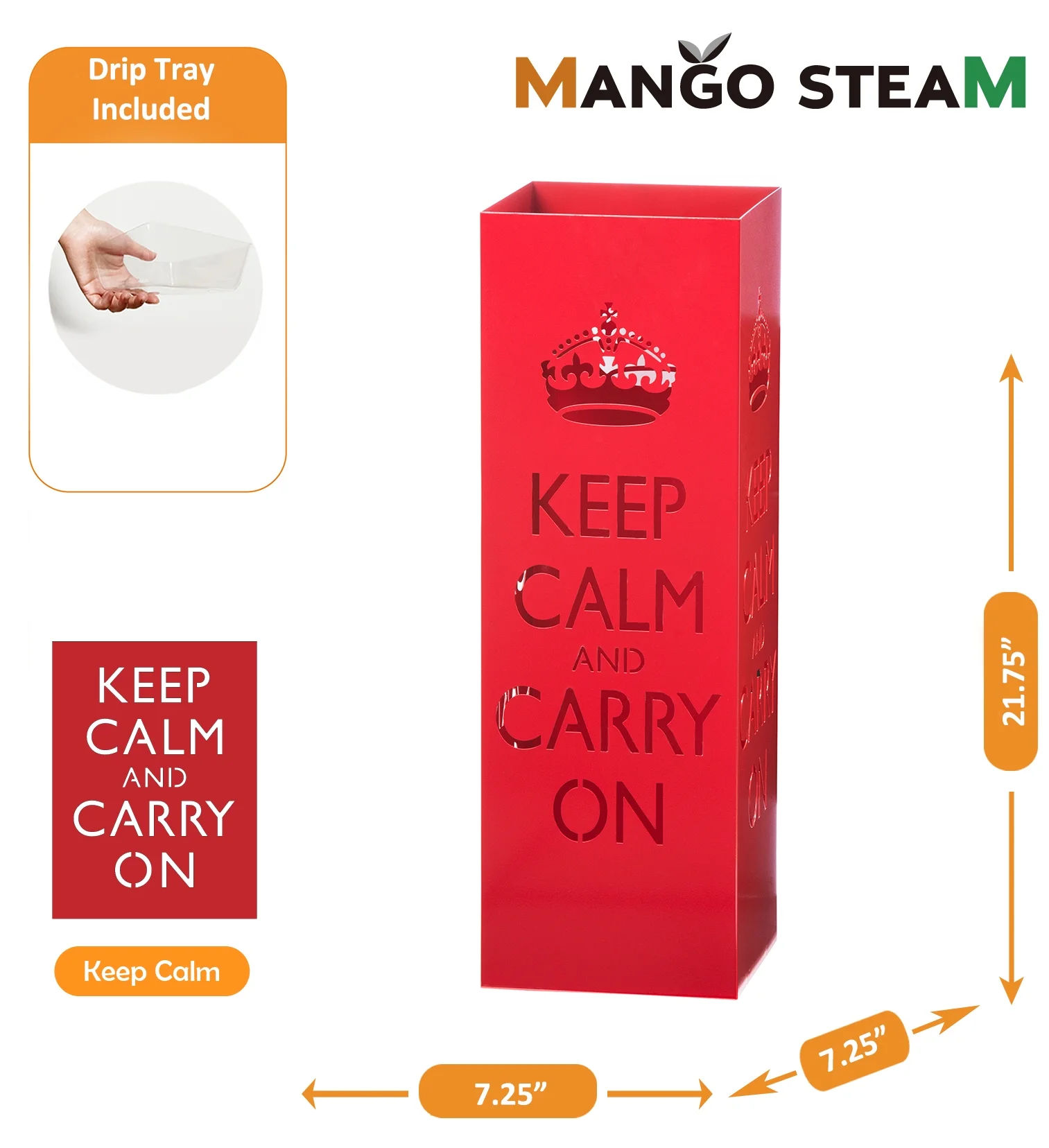 Mango Steam Red Umbrella Stand 21.75