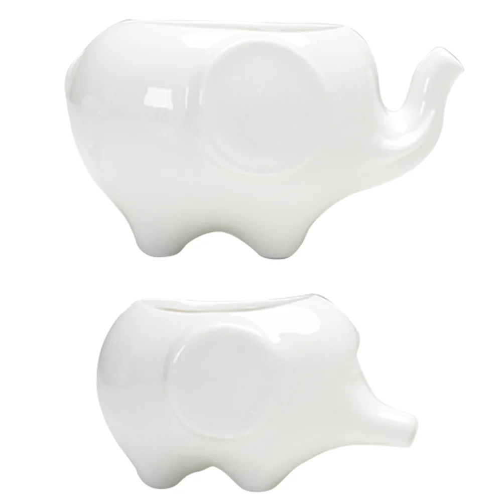 2 Pcs Flower Container Small Pots for Plants Cute Succulent Planter Mini Elephant