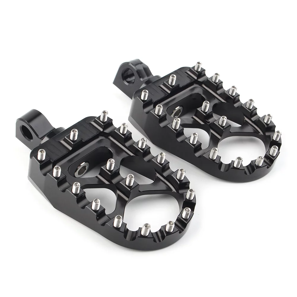 NS Black Footrest Wide Fat MX Style Foot Pegs Fits for Harley Davidson most Motorbike with 9mm mounting hole