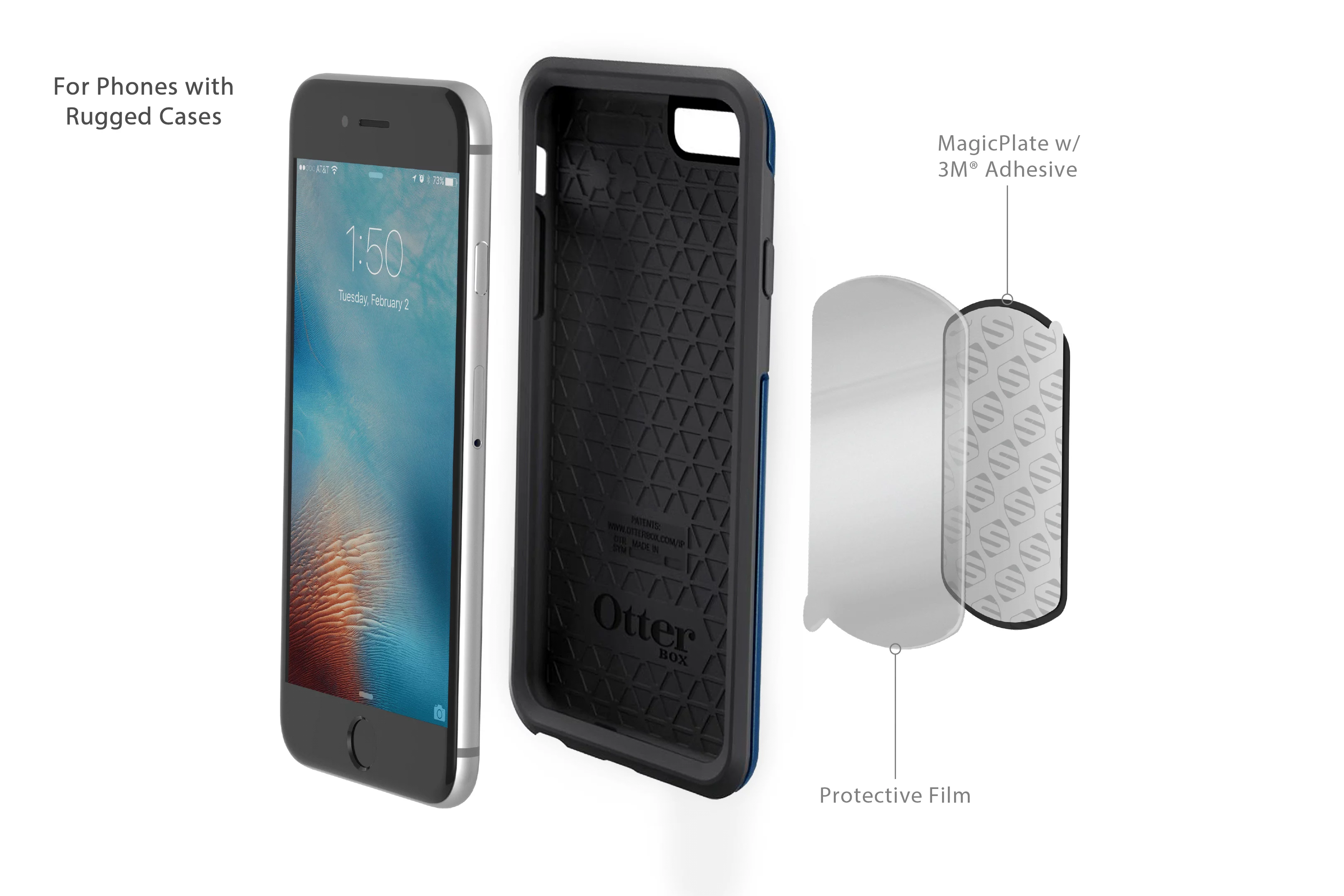 Scosche Mplt44thk2-Bp0 MagicPlate Xl Thick Magnetic Mount Replacement Plate Kit in Black