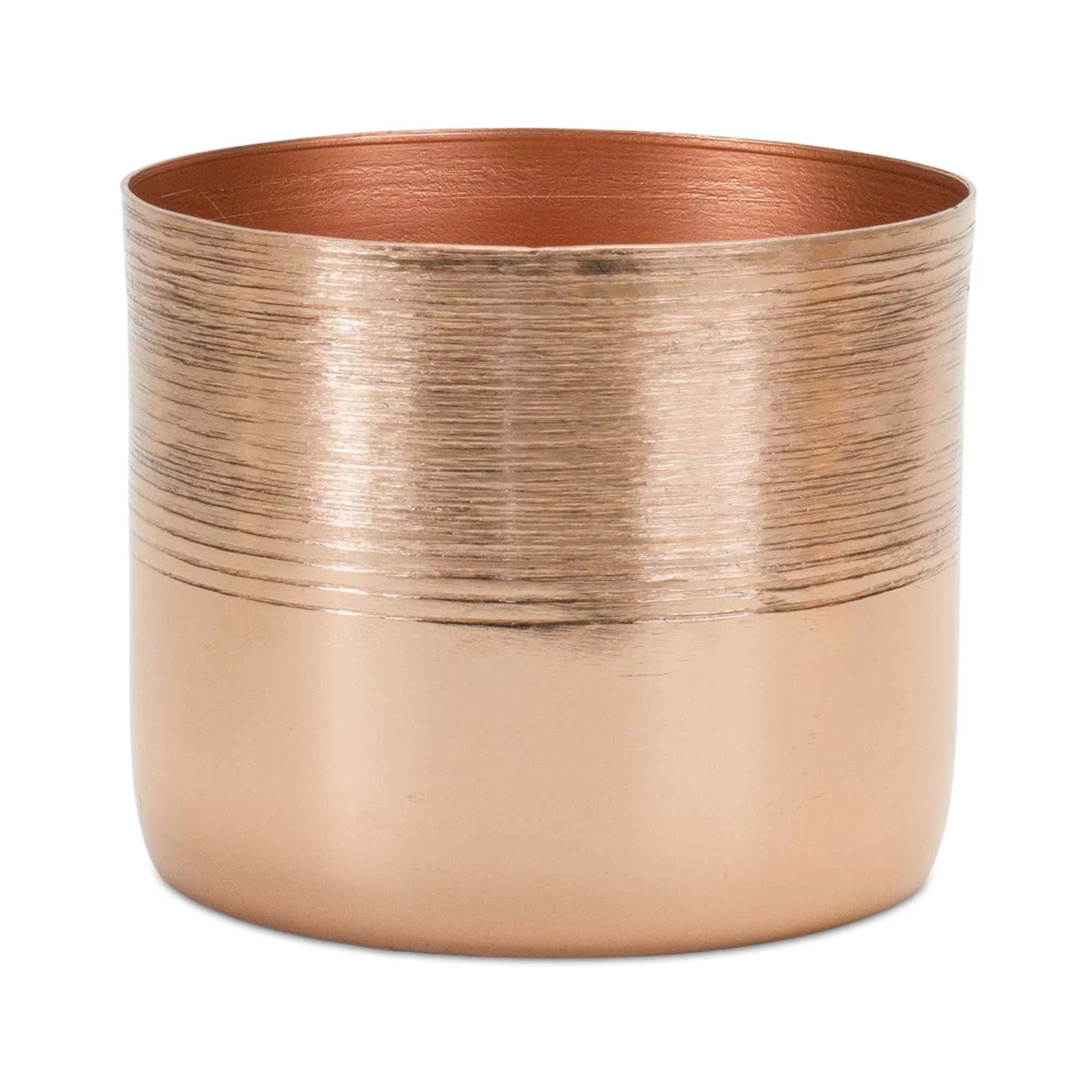 Melrose International Etched Copper Metal Planter (Set of 2)