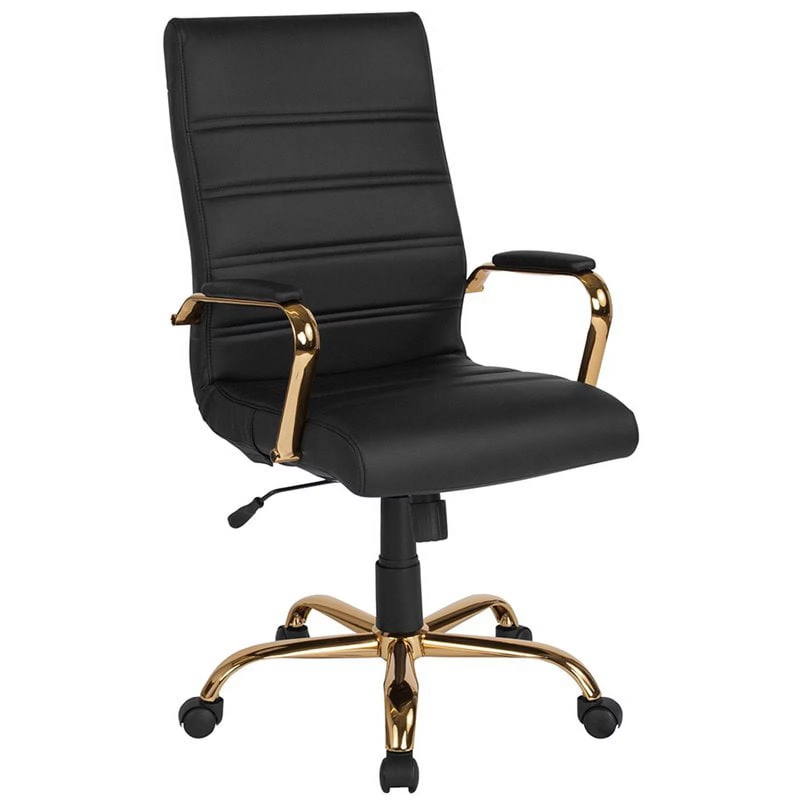 Scranton & Co High Back Leather Swivel Office Chair in Black